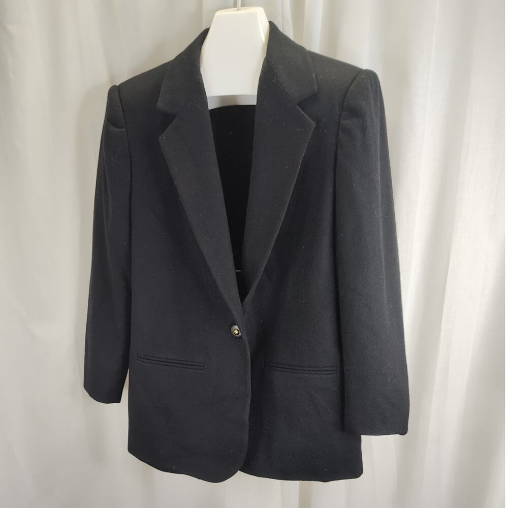 Sag Harbor Petite Vintage Black Wool Blazer, 14P